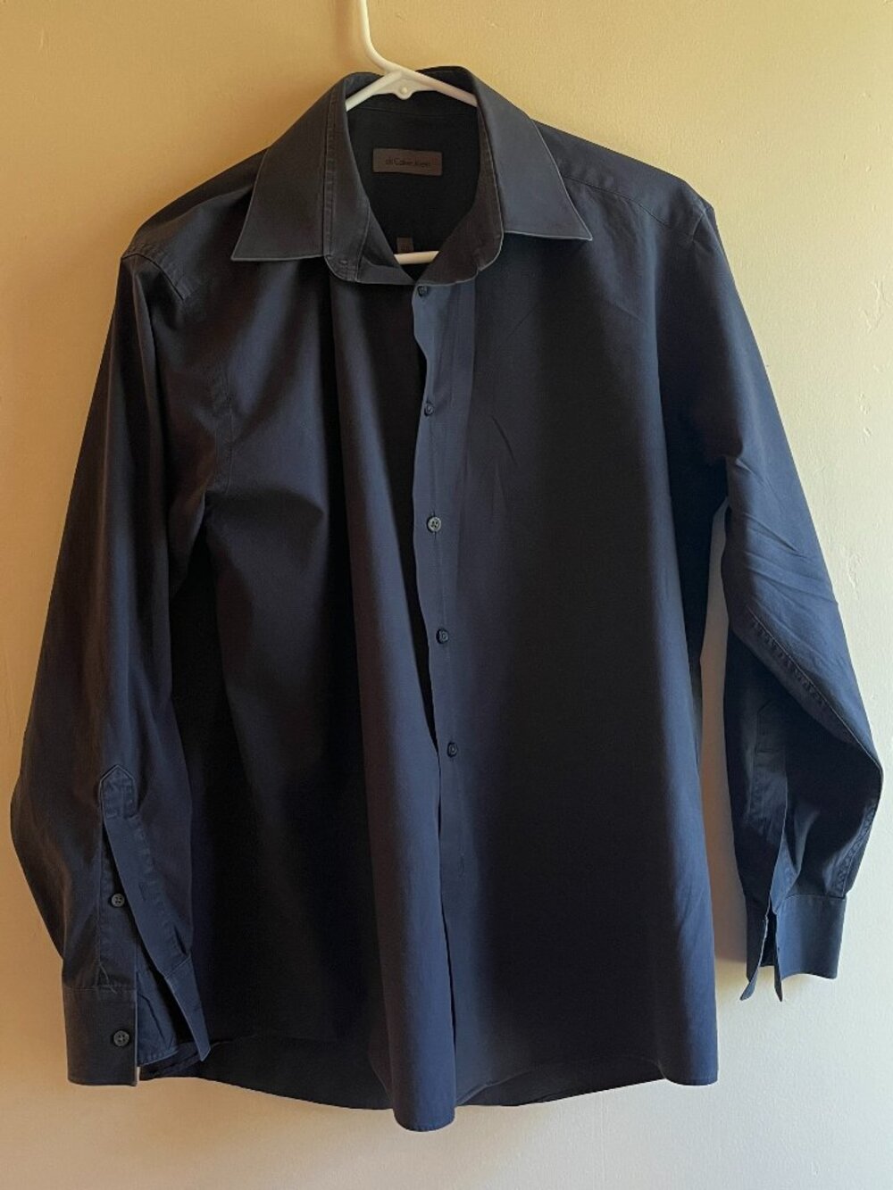 Calvin Klein Black textured dress shirt modern office